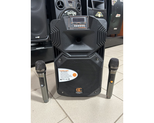 Акумуляторна колонка SOONTRAN SS1-08 / 100 W (USB/Bluetooth/2 радіомікрофони) 