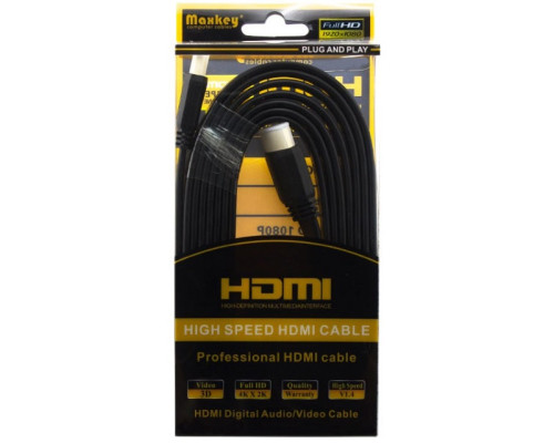 Кабель HDMI 3м плоский чорний Maxkey
