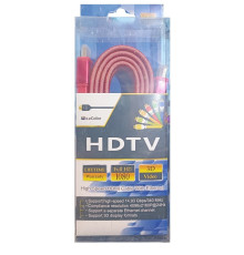 Кабель HDMI 3м плоский (червоний, жовтий, зелений, синій)