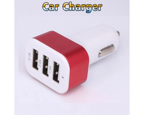Зарядний пристрій 12V 3 USB квадрат