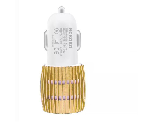 Зарядний пристрій 12V 2 USB кругла рефленова в кольорі