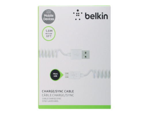 Кабель Belkin USB-microUSB 1.8 м Спіраль