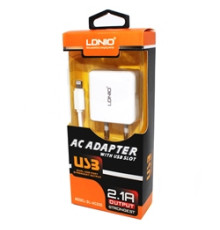 Зарядний пристрій 220v 2 USB + шнур Iph