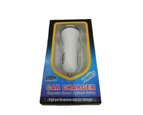 Зарядний пристрій 12V 2 USB (біла, чорна зі смужками)