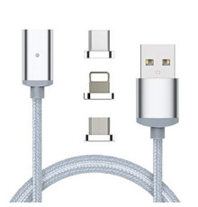 Кабель магнітний 3в1 (microUSB+Iph+Type-C)