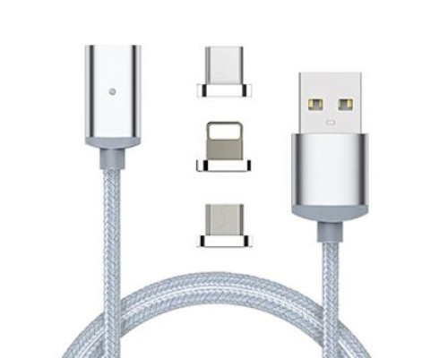 Кабель магнітний 3в1 (microUSB+Iph+Type-C)