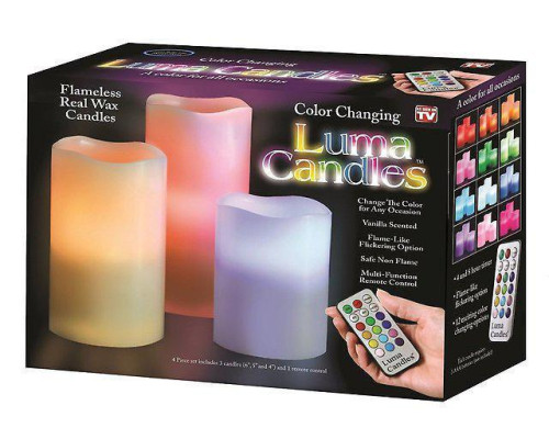Нічник 3 свічки Luma Candles Color Changing