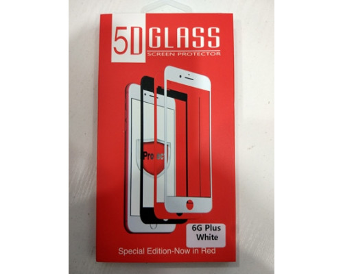 Панель передня 5D GLASS 6G Plus White (червона коробка)