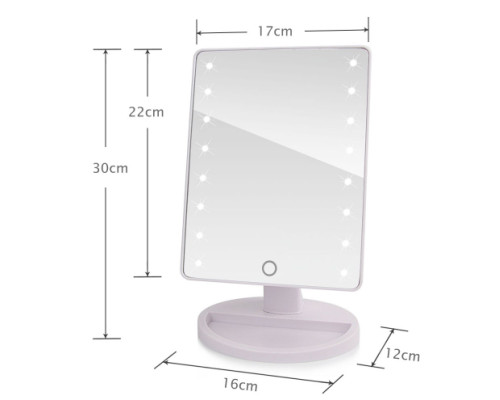 Дзеркало з LED підсвічуванням прямокутне (22 LED) (USB) (MA202304-77) LY-1