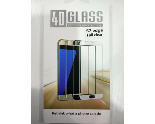 Панель передня 4D GLASS S7 edge (Full clear, white, black, gold, blue)