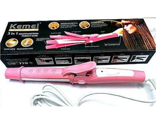 Плойка-праска Kemei GB-KM-987 3в1 рожева