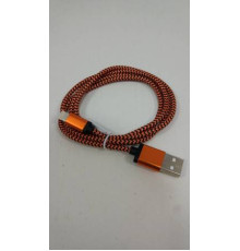 Кабель USB-Lightning (Apple) I10 кругла плетінка тканина в кольорі