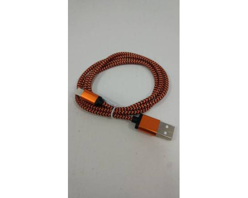 Кабель USB-Lightning (Apple) I10 кругла плетінка тканина в кольорі