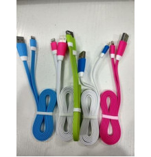 Кабель USB-Lightning (Apple) I12 локшина в кольорі