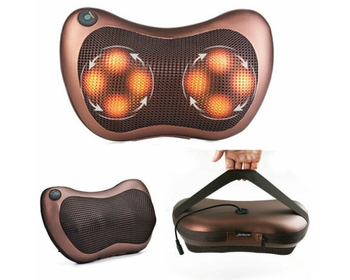 Масажер-подушка для шиї Massage pillow CHM-8028 (8 РОЛИКІВ обертання в обидва боки 360 °)