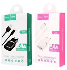 Зарядний пристрій 220V HOCO C12+кабель MicroUSB-USB
