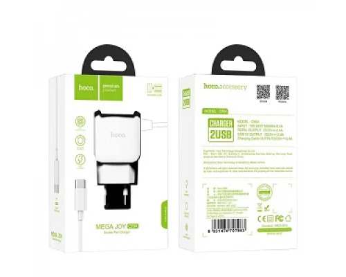 Зарядний пристрій 220V HOCO C59A+кабель MicroUSB-USB