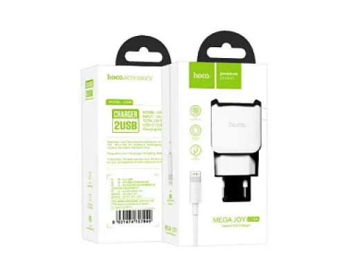 Зарядний пристрій 220V HOCO C59A+кабель Iph-USB