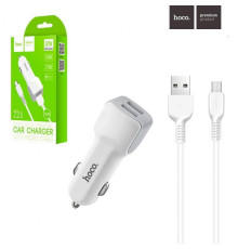Зарядний пристрій 12V HOCO Z23+кабель MicroUSB-USB