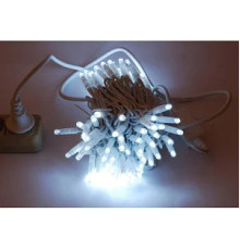 Гірлянда RD-7097 вулиця 100LED 10м (Ø 3,3) (флеш) (контрол.220V)+подовж. Провід-Білий, Колір ламп-Білий