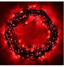 Гірлянда RD-07127 вулиця 100LED 10м (Ø 3,3) (флеш) (контрол.220V)+подовж. Дріт-Чорний, Колір ламп-Червоний ДОРОГА