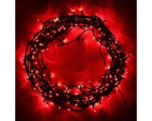 Гірлянда RD-07127 вулиця 100LED 10м (Ø 3,3) (флеш) (контрол.220V)+подовж. Дріт-Чорний, Колір ламп-Червоний ДОРОГА