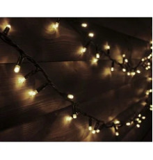 Гірлянда RD-7096 вулиця 100LED 10м (Ø 3,3) (флеш) (контрол.220V)+подовж. Дріт-чорний, Колір ламп-теплий