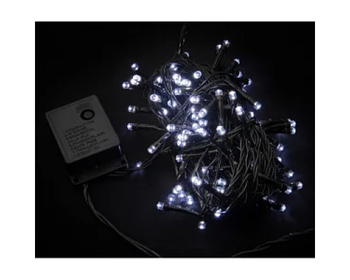 Гірлянда RD-7072 вулиця 100LED 10м (контрол.220V) Провід-Чорний, Колір ламп-Білий