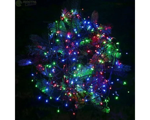 Гірлянда RD-7070 вулиця 100LED 10м (контроль.220V) Провід-Чорний, Колір ламп-Мікс