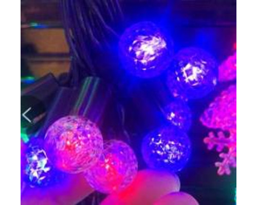Гірлянда RD-7104 кристал 40LED 5м (флеш) Дріт-Чорний, Колір ламп-Мікс