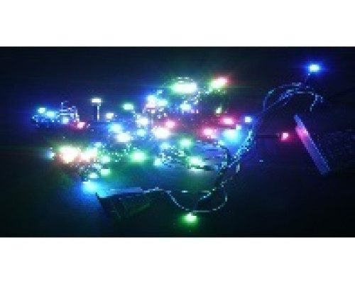 Гірлянда RD-7159 100LED 9м точка матова Провід-Чорний, Колір ламп-Мікс