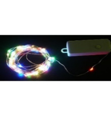 Гірлянда RD-7110 мідний дріт 100LED 10м БП 5В 220V Дріт-Срібло, Колір ламп-RGB