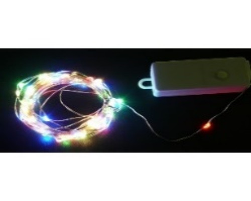 Гірлянда RD-7110 мідний дріт 100LED 10м БП 5В 220V Дріт-Срібло, Колір ламп-RGB