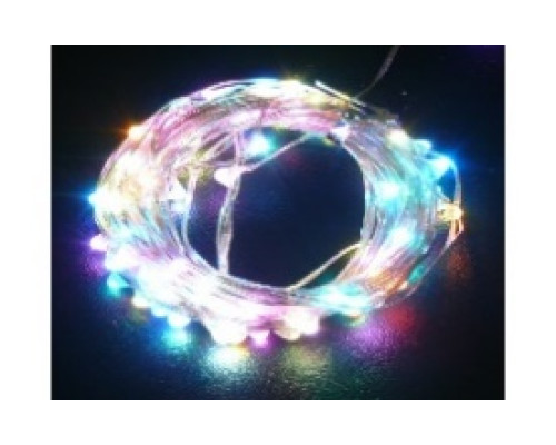Гірлянда RD-7112 мідний дріт 100LED 10м USB RGB Провід-Срібло, Колір ламп-RGB