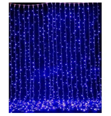 Гірлянда RD-7122 Штора вулиця 120LED (Ø 3,3) 3.5*1м (флеш) Провід-Білий, Колір ламп-Синій