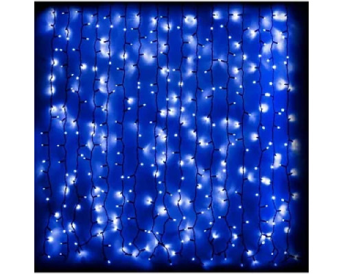 Гірлянда RD-7121 Штора вулиця 120LED (Ø 3,3) 3.5*1м (флеш) Дріт-чорний, Колір ламп-синій