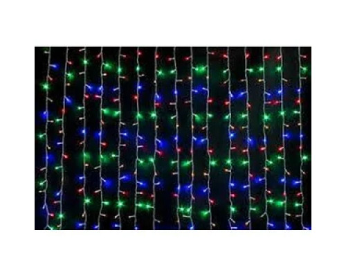 Гірлянда RD-7087 Штора вулиця 120LED (Ø 3,3) 4х1м (контроль.220V) Провід-Білий, Колір ламп-Мікс