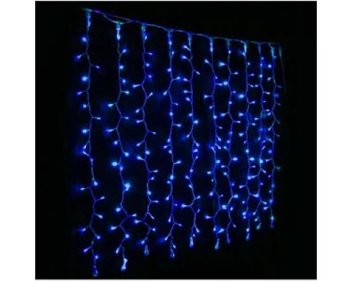 Гірлянда RD-7092 Штора вулиця 120LED (Ø 3,3) 4х1м (контрол.220V) Провід-Білий, Колір ламп-Синій