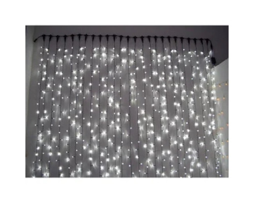 Гірлянда RD-7088 Штора вулиця 120LED (Ø 3,3) 4х1м (контрол.220V) Провід-Чорний, Колір ламп-Білий