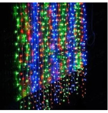 Гірлянда RD-7086 Штора вулиця 120LED (Ø 3,3) 4х1м (контрол.220V) Провід-Чорний, Колір ламп-Мікс