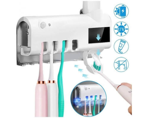 Диспенсер для зубної пасти та щіток авто Toothbrush sterilizer (синя коробка) (W-31)
