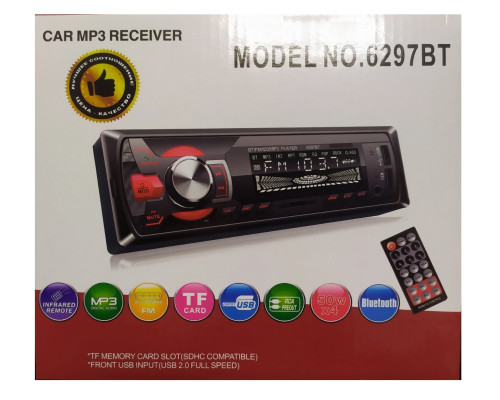 Автомагнітола 1DIN MP3 6297BT (1USB, 2USB-зарядка, TF card, bluetooth)
