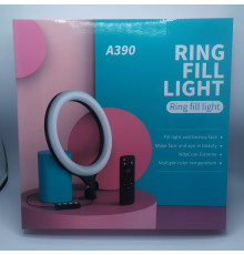 Кільцева LED лампа A390 (1 крепл.тел.) (пульт) (упр.на дроті) (220V) (39см) (301-330)
