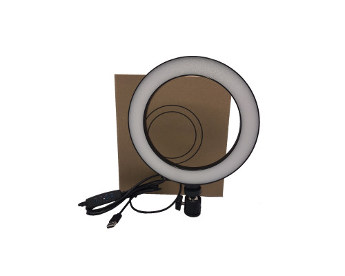 Кільцева LED лампа (карт.коробка), (без кріп.тел.) (кер.на дроті) (USB) (20см)