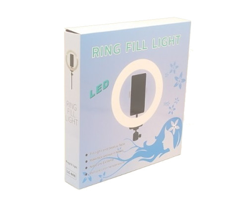 Кільцева LED лампа LC-666 (1 крепл.тел.) (метал.шарніри) (USB) (26см)