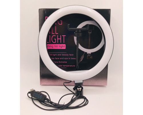 Кільцева LED лампа QX-260 (1 крепл.тел.) (USB) (26см)