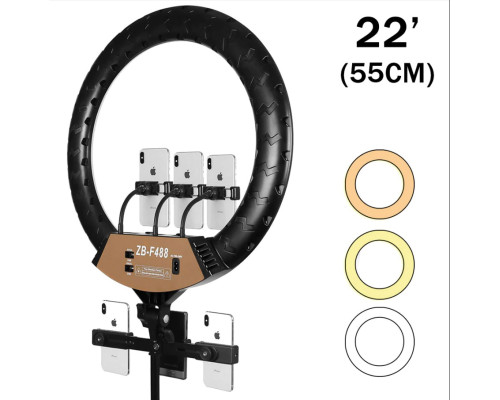 Кільцева LED лампа ZB-F488 (3 кріп.тел.) (пульт) 220V (55см)