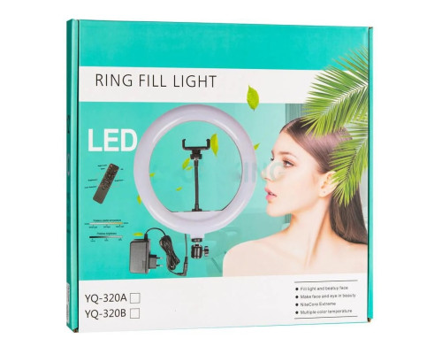 Кільцева LED лампа YQ-320 (1 крепл.тел.) (пульт) 220V (30см)
