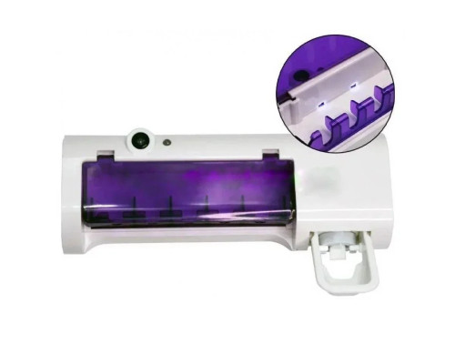 Диспенсер для зубної пасти та щіток авто Multi-function Toothbrush sterilizer JX008 (феолетова коробка) (W79)