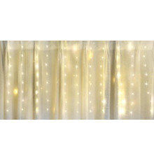 Гірлянда RD-9000 Штора 150LED 3mх1m, 15LEDX10 бурульок (контрол.220V) з хвіст. заглуш. Колір ламп-теплий